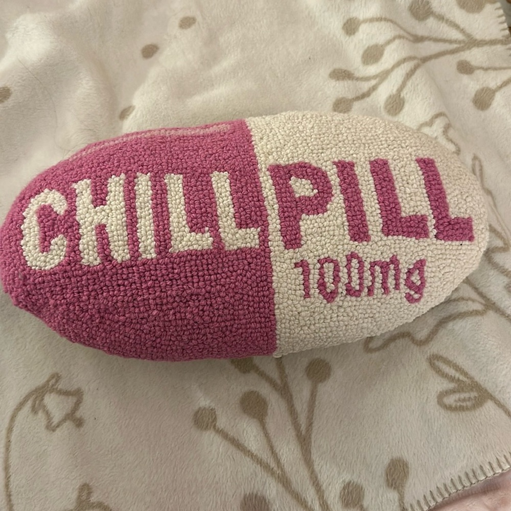 Chill pill preppy pillow